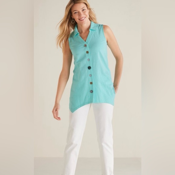 Soft Surroundings Button Tank - Picture 5 of 8